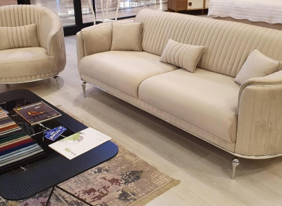 Living room sofa set furniture fabric white sofa set 3+1 seats modern design